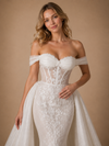 ChicSew Unique Romantic Off The Shoulder Boning Lace Tulle Mermaid Wedding Dresses With Overskirt