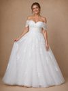 ChicSew Romantic Off The Shoulder A-Line Lace Applique Tulle Maxi Wedding Dresses