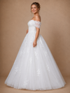 ChicSew Romantic Off The Shoulder A-Line Lace Applique Tulle Maxi Wedding Dresses