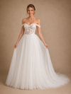 ChicSew Sexy Beautiful Off The Shoulder A-Line Boning Lace Tulle Floor-Length Wedding Dresses