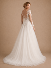 ChicSew Sexy Beautiful V-Neck A-Line Long Sleeves Lace Tulle Floor-Length Wedding Dress