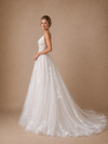 ChicSew Fancy Spaghetti Straps V-Neck A-Line Lace Applique Tulle Maxi Wedding Dresses