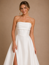 ChicSew Unique Sexy Strapless Satin Side Slit A-Line Long Wedding Dresses