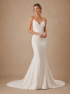 ChicSew Elegant Crepe Spaghetti Straps Mermaid Open Back Maxi Wedding Dresses