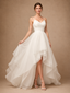 ChicSew Fancy Spaghetti Straps A-Line Chiffon Tulle Pleated High-Low Wedding Dresses With Ruffle