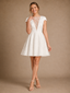 ChicSew Unique Cap Sleeves Lace Applique A-Line Mini Wedding Dresses