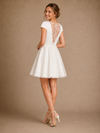 ChicSew Unique Cap Sleeves Lace Applique A-Line Mini Wedding Dresses
