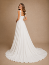 ChicSew Elegant Spaghetti Straps Square A-Line Crepe Floor-Length Wedding Dresses