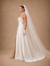 ChicSew Classy Strapless A-Line Beaded Floor-Length Satin Side Slit Wedding Dress