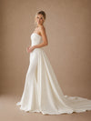 ChicSew Classic Strapless Satin Mermaid Floor-Length Wedding Dresses With Overskirt