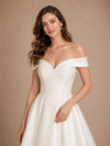 ChicSew Elegant Off The Shoulder A-Line Floor-Length Satin Wedding Dresses With Train