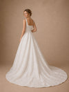 ChicSew Glamorous Square Neckline A-Line Floor-Length Satin Wedding Dress With Applique