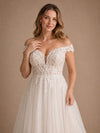 ChicSew Beautiful Off The Shoulder A-Line Lace Tulle Maxi Long Wedding Dresses