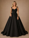 ChicSew Classy V-Neck A-Line Satin Maxi Long Wedding Dress With Lace Applique