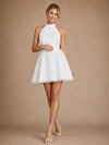 ChicSew Simple Sleeveless Chiffon Halter Mini A-Line Wedding Dresses