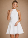 ChicSew Simple Sleeveless Chiffon Halter Mini A-Line Wedding Dresses