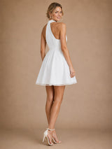ChicSew Simple Sleeveless Chiffon Halter Mini A-Line Wedding Dresses