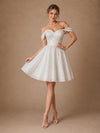 ChicSew Fancy Off The Shoulder A-Line Glitter Tulle Mini Wedding Dresses