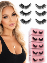 3D Mink Eyelashes, 1 Pair Fake Eyelashes Natural Mink Lashes