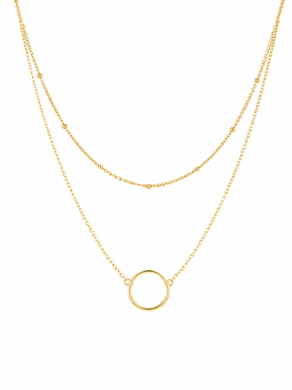Layered Heart Necklace Pendant Handmade 18k Gold Plated Dainty Gold Choker Long Necklace