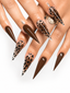 Rhinestone Nails Bling Wedding Press On Nails With Design For Women And Girls CN97