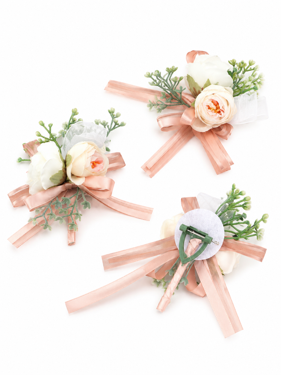 Delicate Wedding Corsage, Wrist Flower Artificial Flower One Pair