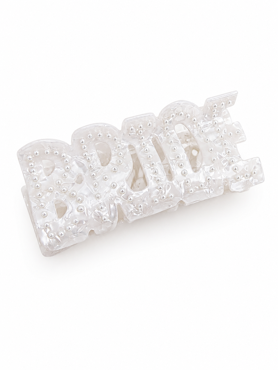 Letter Pearl Grab Clip Elegant Diamond Clip Large Hair Accessories CN395