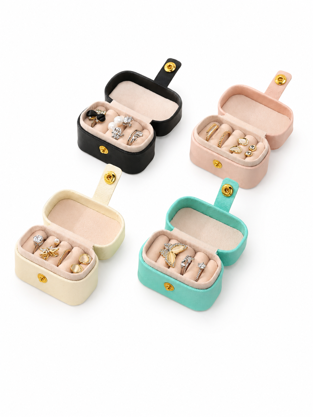 Ring Box Wedding Ring Earring Box Travelling Jewelry Box Random color  CN388
