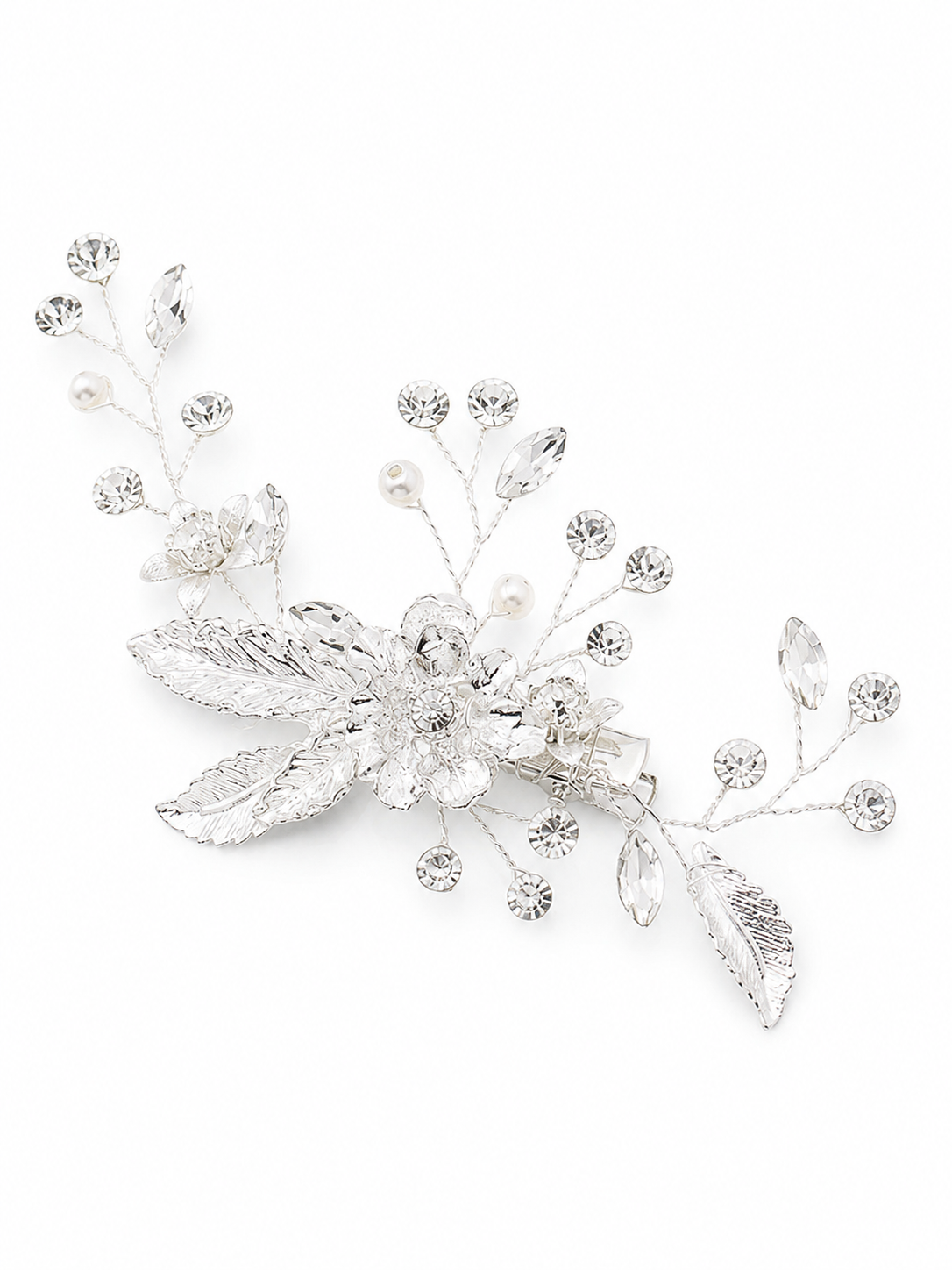 Simple Fairy Beauty Tiara Delicate Handmade Flower Side Clip Bride Wedding Dress Hairpin