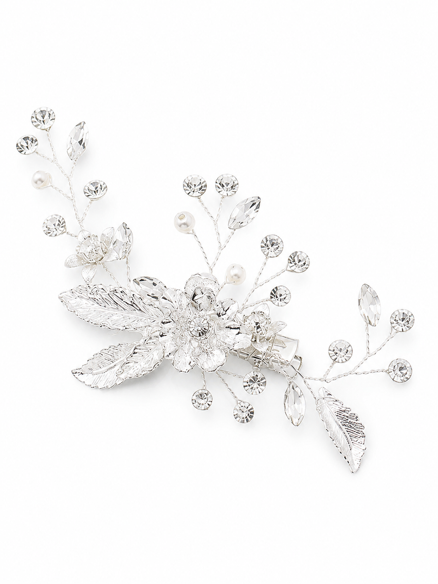 Simple Fairy Beauty Tiara Delicate Handmade Flower Side Clip Bride Wedding Dress Hairpin