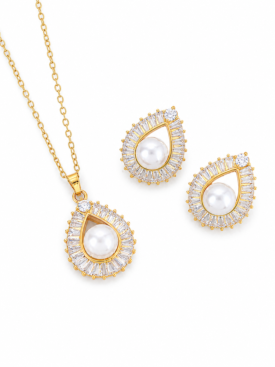 Flash Diamond Tassel Luxury Dress Accessories Dinner Clavicle Necklace Earring CN280