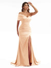 Sexy Side Split One Shoulder Maxi Mermaid Bridesmaid Dresses In Satin