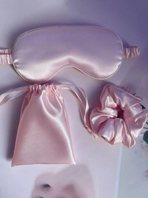 Bride and Bridesmaid Eye Mask for Sleeping with Satin Hair Scrunchies Adjustable Blindfold and Hair Ties for Women Wedding Proposal Present Bachelorette Party Favors