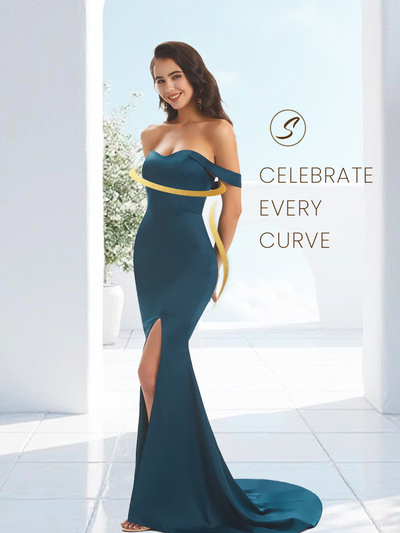 Sexy Satin Off The Shoulder Side Slit Long Mermaid Bridesmaid Dresses Gown