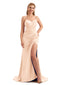 Silky Satin Spaghetti Straps Gown Floor-Length for Bridesmaids