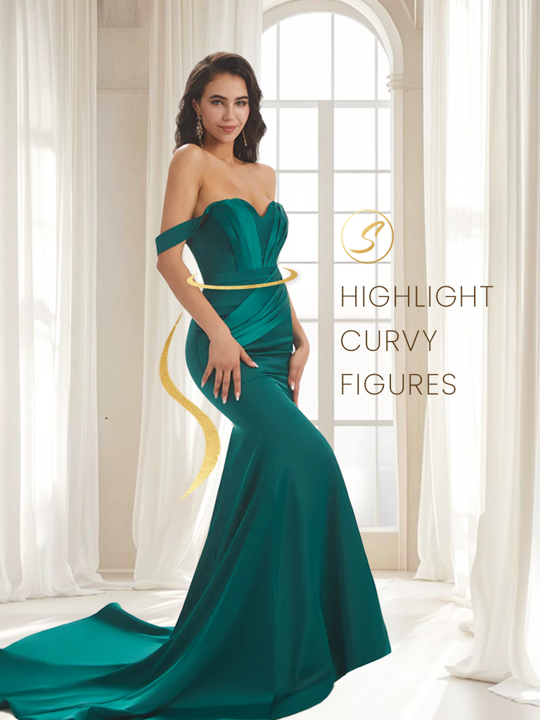 Sexy Mermaid Off The Shoulder Floor-Length Long Soft Satin Bridesmaid Dresses In Stock