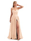 Timeless A-Line Satin Bridesmaid Dress with Side Slit
