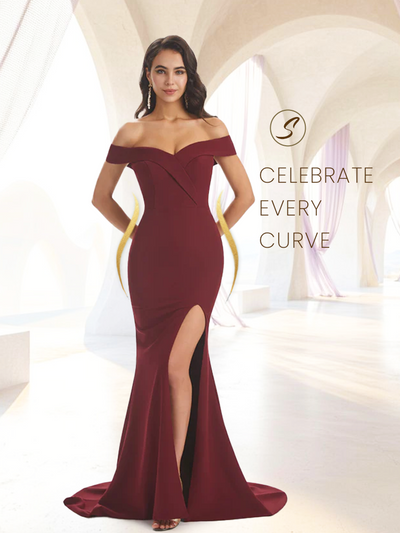 Sexy Soft Satin Off Shoulder Side Slit Floor-Length Long Mermaid Bridesmaid Dresses
