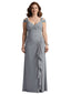 Elegant V-neck Sleeveless Mermaid Chiffon Ruffles Mother of the Brides Dresses
