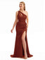 Fall One-Shoulder Satin Silky Bridesmaid Dresses