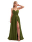 Fall A-Line Formal Satin Long Bridesmaid Dresses