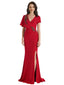 Elegant Mermaid V-neck Crepe Bell Sleeves Mother of the Brides Dresses