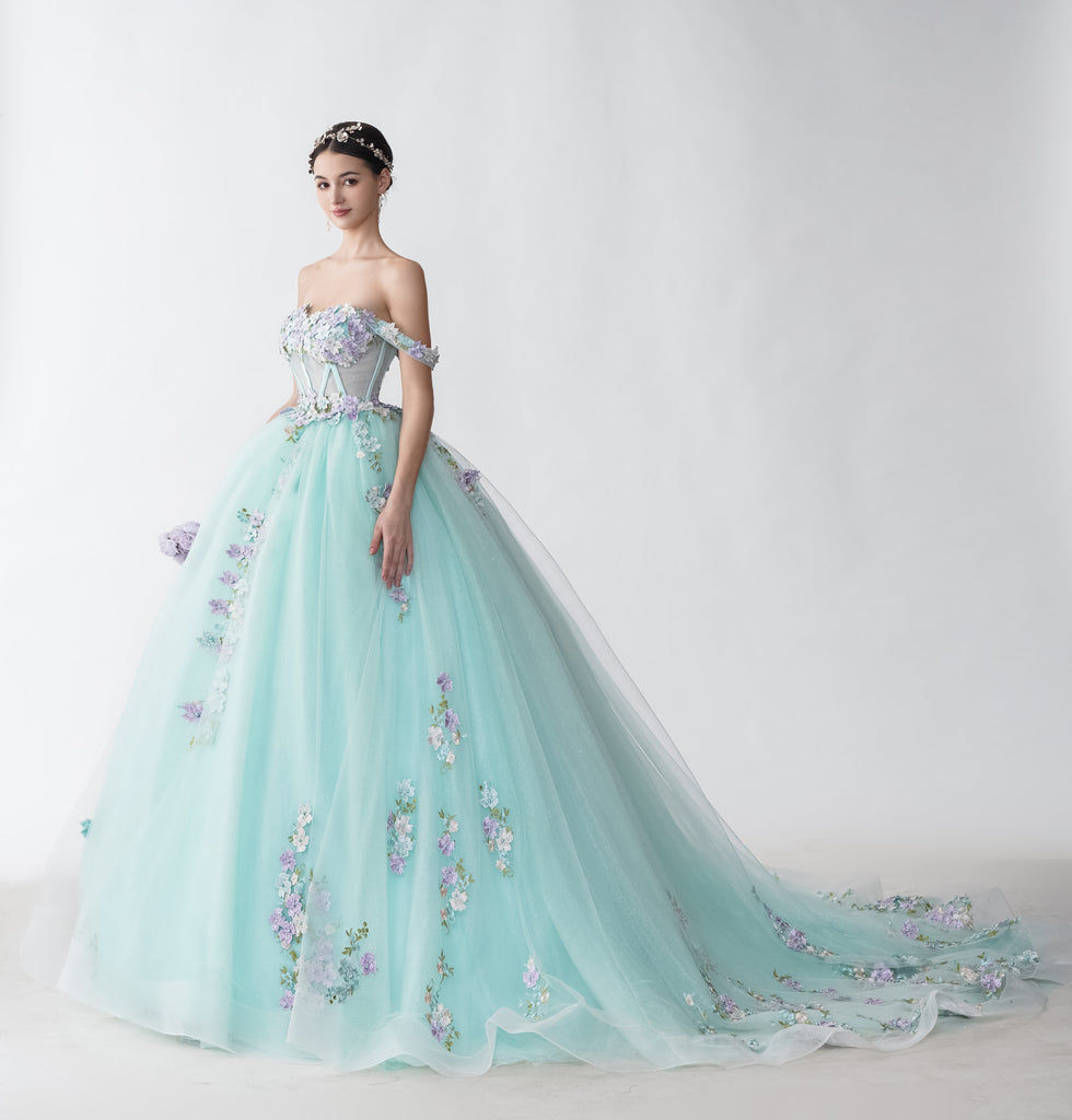 ChicSew Floral A-line Mint Off Shoulder Maxi Long Party Prom Dresses, Evening Dresses, Custom Color(leaving a note) ChicSew Floral A-line Mint Off Shoulder Maxi Long Party Prom Dresses, Evening Dresses, Custom Color(leaving a note)