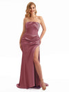 Strapless Stretchy Spring Satin Bridesmaid Dresses