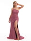 Long Satin Fall Side Split Bridesmaid Dresses