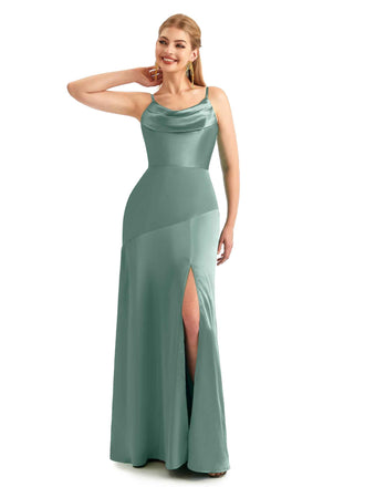 Eucalyptus Satin Scoop Mermaid Bridesmaid Dress