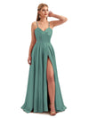 Eucalyptus Satin A-Line Formal Bridesmaid Dress