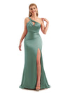 Eucalyptus Satin One Shoulder Bridesmaid Dress