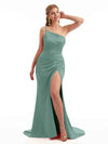 Eucalyptus Silky Satin Spaghetti Straps Bridesmaid Dress