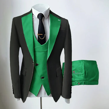 Green Mens' formal Suits Slim Fit Notch Lapel suit 3 Pieces Suit CN494